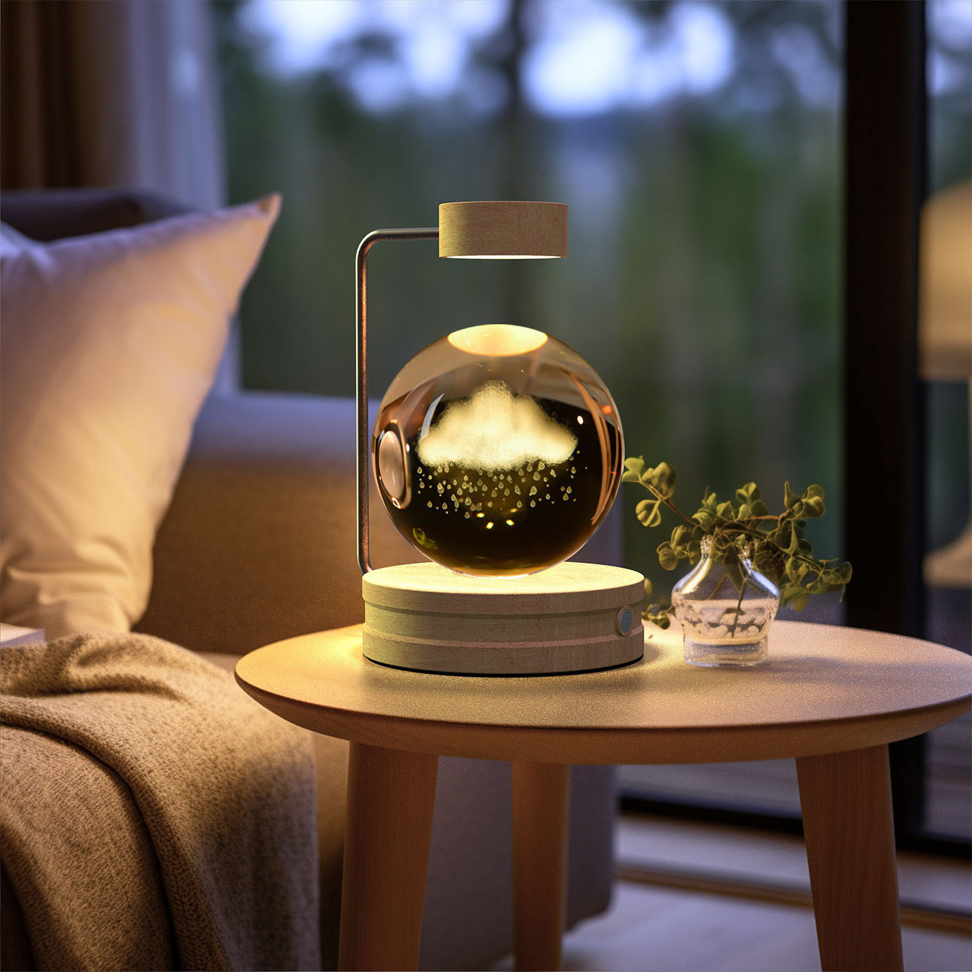 Crystal Ball USB Power Warm Bedside Light Birthday Gift Night Lamp