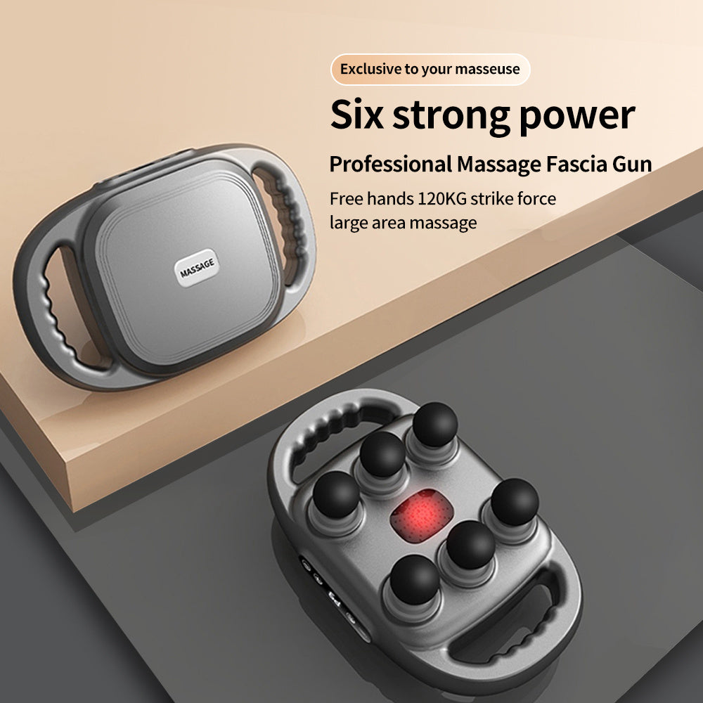 Handheld Deep Tissue Massagers  Percussion Massage Gun  6-Head Back Massager