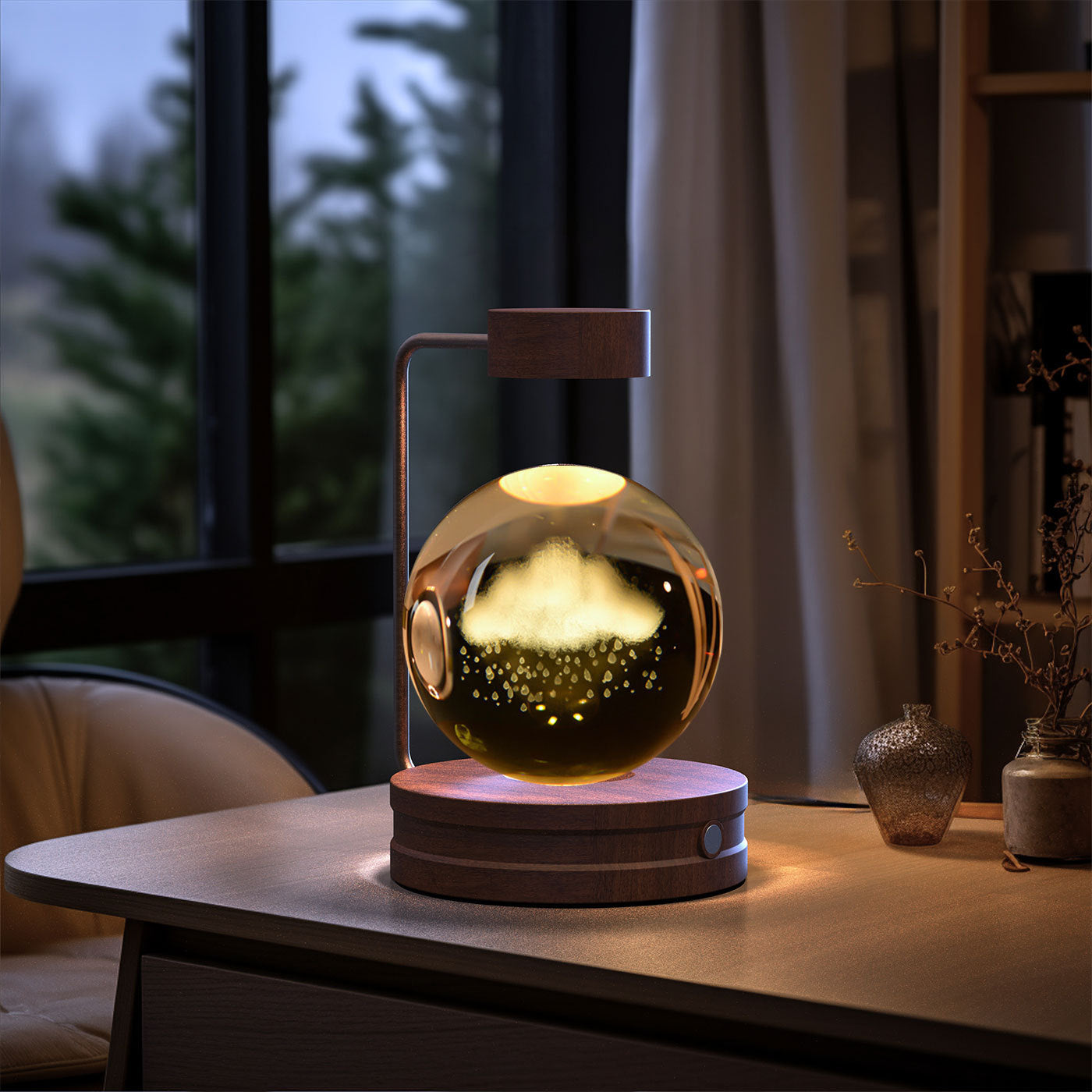 Crystal Ball USB Power Warm Bedside Light Birthday Gift Night Lamp