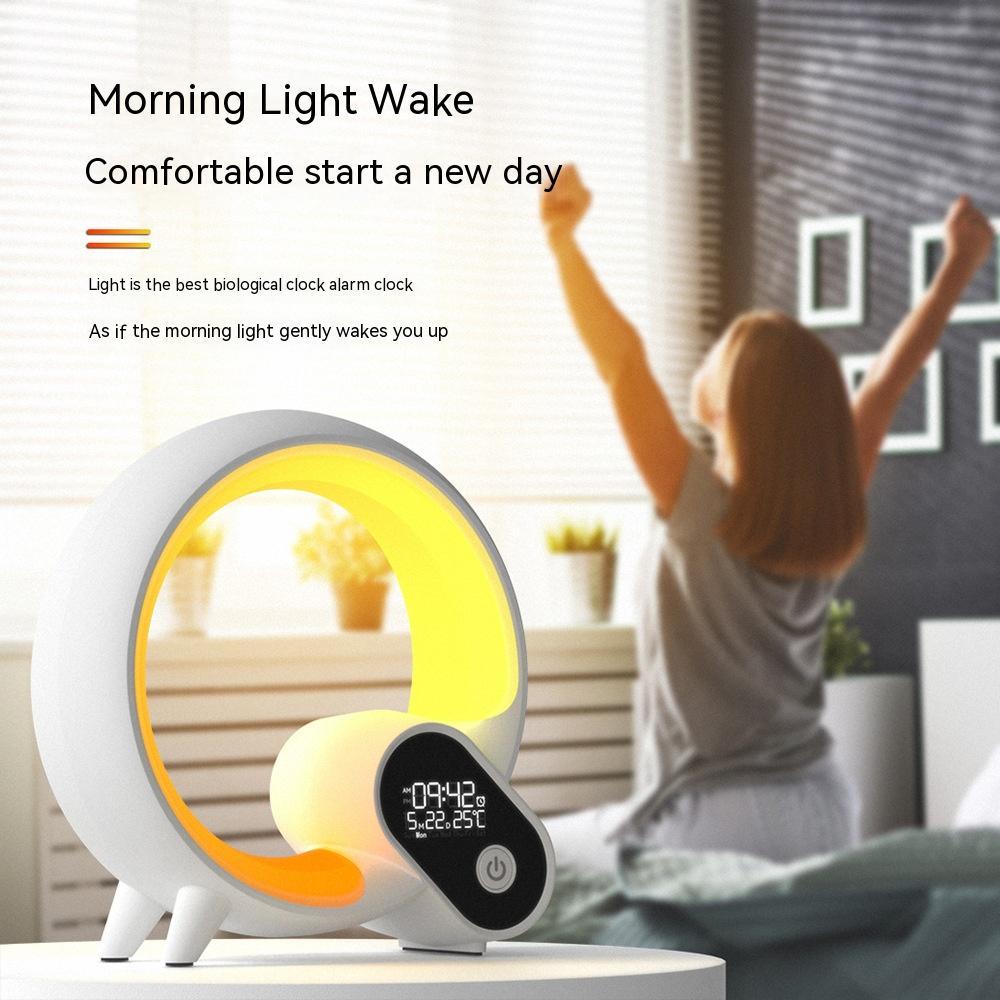 Creative Q Light Analog Sunrise Digital Display Alarm Clock Bluetooth Audio Intelligent