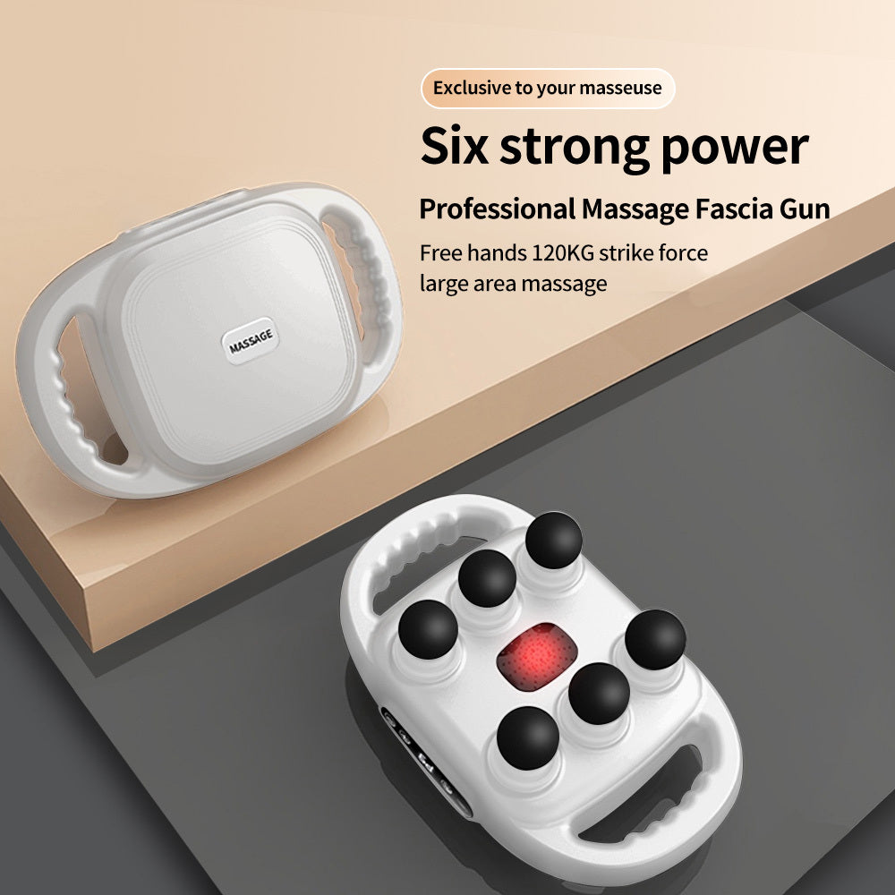 Handheld Deep Tissue Massagers  Percussion Massage Gun  6-Head Back Massager