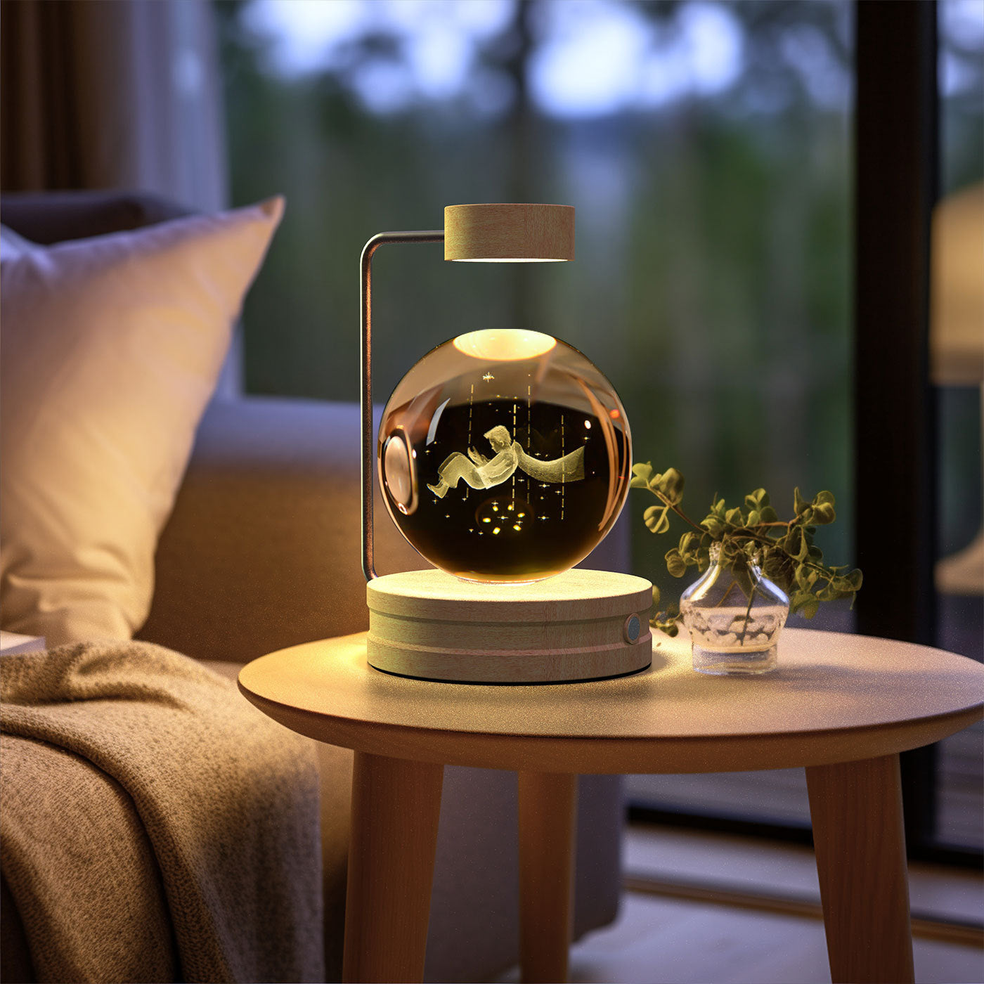 Crystal Ball USB Power Warm Bedside Light Birthday Gift Night Lamp