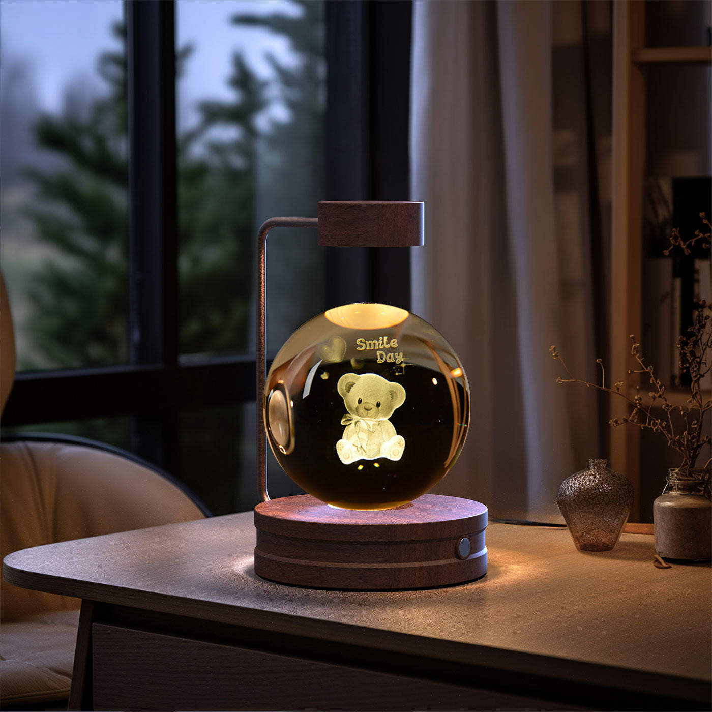 Crystal Ball USB Power Warm Bedside Light Birthday Gift Night Lamp
