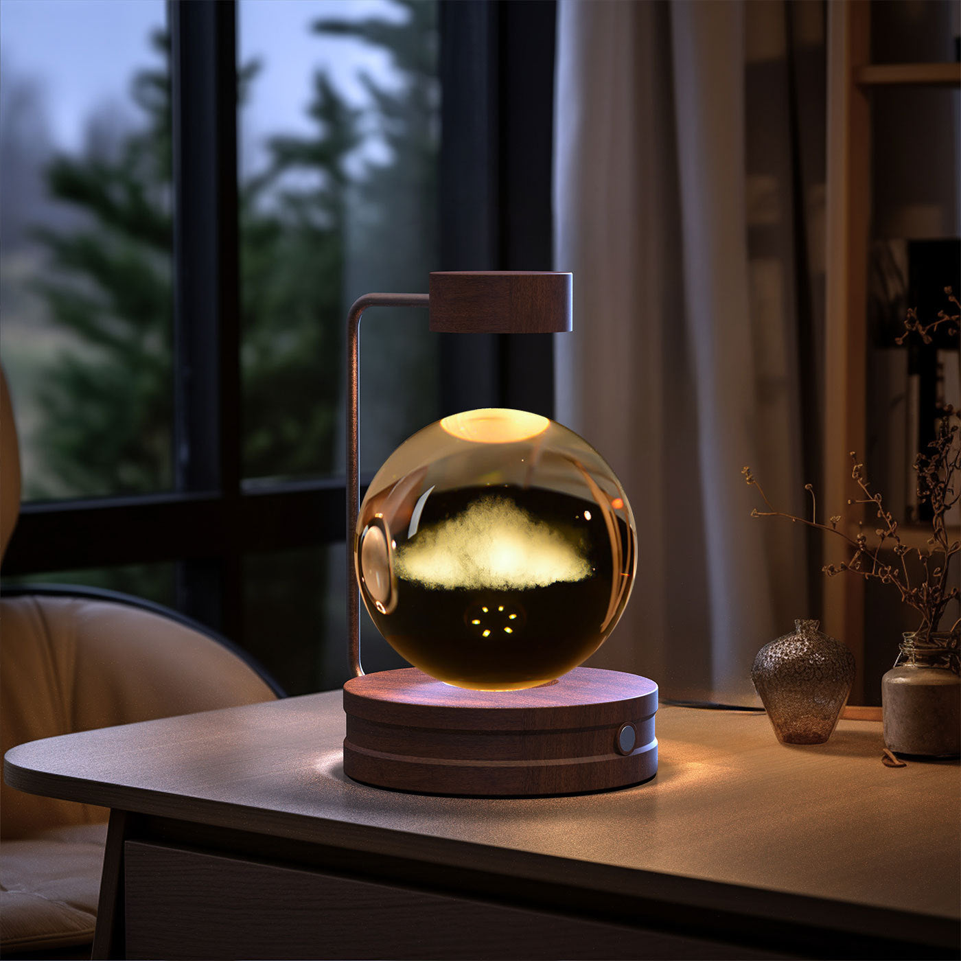 Crystal Ball USB Power Warm Bedside Light Birthday Gift Night Lamp