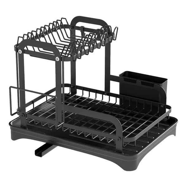 2-Tier Dish Drying Rack For Kitchen Counter Space Saving Rustproof Dish Rack