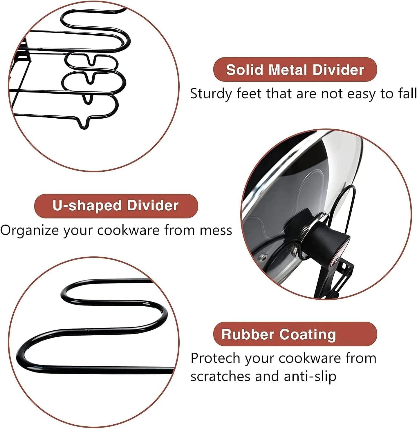 Upgraded 2 Piece Cookware Set Organizer Rack And Dish Drying Rack