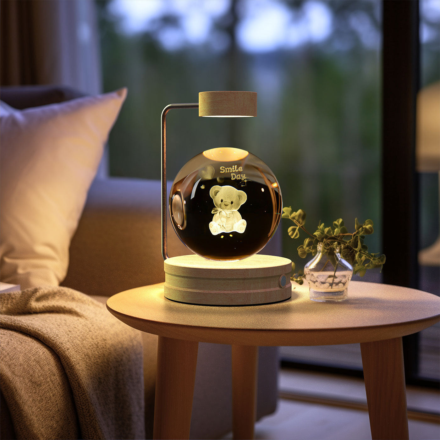 Crystal Ball USB Power Warm Bedside Light Birthday Gift Night Lamp