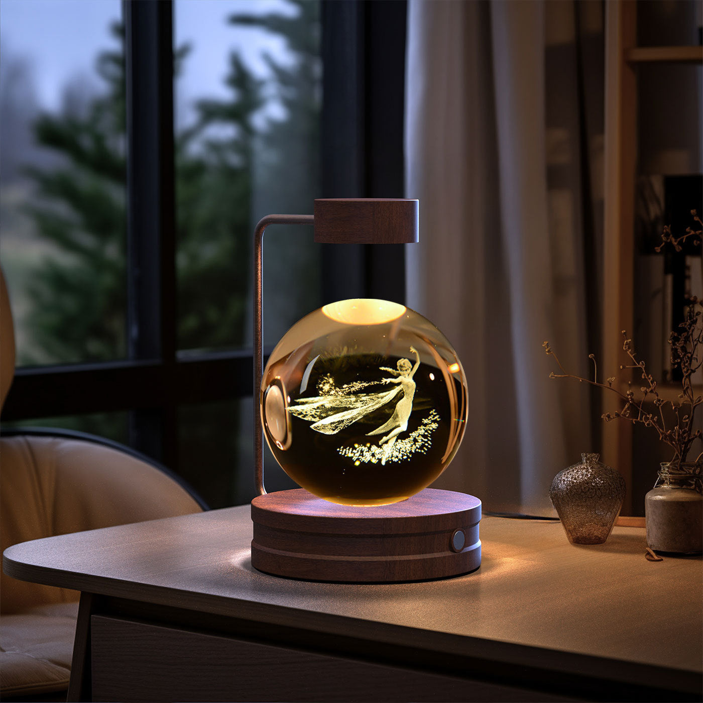 Crystal Ball USB Power Warm Bedside Light Birthday Gift Night Lamp