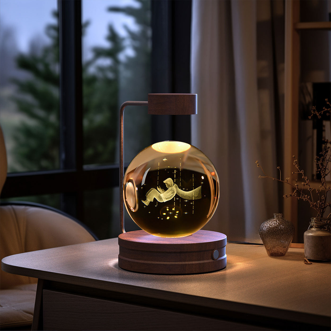 Crystal Ball USB Power Warm Bedside Light Birthday Gift Night Lamp